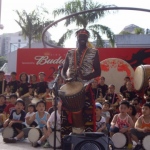 Drummers getting the energy up in a community event