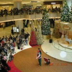 Andy performs at Festival Walk attracting a large crowd. 