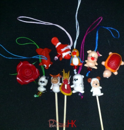 Flour doll sample with roses, panda, fish, pig, sheep 