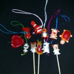 Flour doll sample with roses, panda, fish, pig, sheep 