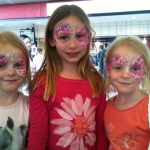 3 matching face paint