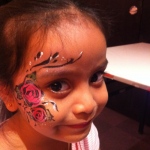 Function at the mandarin Hotel in hong Kong. Face painting with lovely flower design.