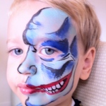 Creepy two-face face painting for Halloween event. 