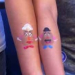 Mr. Potato Head and Mrs. Potato Head couple arm paint.