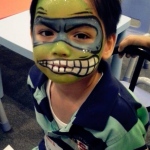 Scary monster face paint , a big hit a Halloween event. 