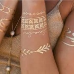 Fun temporary henna style tattoos. No mess, quick and safe. Stylish and cool for event. 