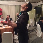 Our talented contact juggler doing his famous crystal ball trick.