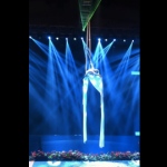 Aerial Silks performer dancing in midair.