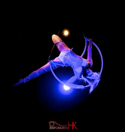Hoop aerial performance in Hong Kong