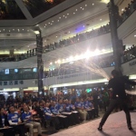 Magician performing stage magic in Hong Kong at a shopping mall corporate event