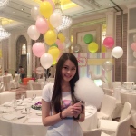 Candy floss model server at birthday party at Four Season ballroom.