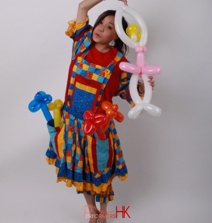 Hong Kong walk around balloons girl with her ballet dancer balloons