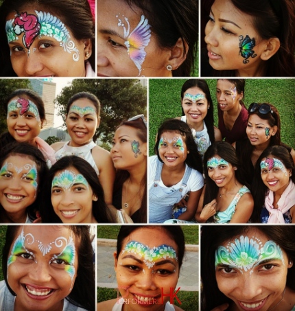 Girls with face painting