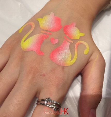 Temp tattoo design on guests hands