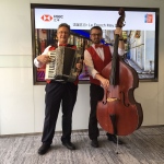 music duo with double bass and accordion player