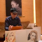caricature artist drawing for tiffany in macau