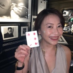 card surprises by magician during walk around performance