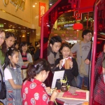 Drawing a huge line at Times Square Hong Kong.