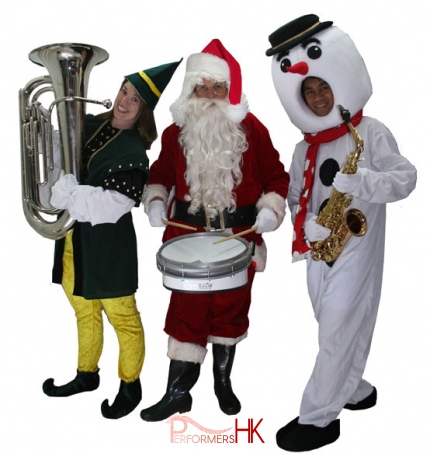 elf santa and snowman band