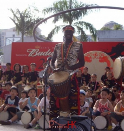 Outdoor event with drummers