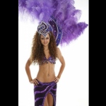 With different costume options - Purple Samba costume.