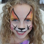 Children face with fox face painting 