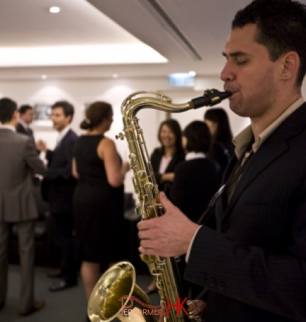 Sax player in Hong Kong for dinner event