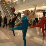 Modern dancers showing their powerful moves at K11 mall in Hong Kong. 