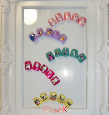 A sample display board from the nail art artist in Hong Kong at a corporate kids function