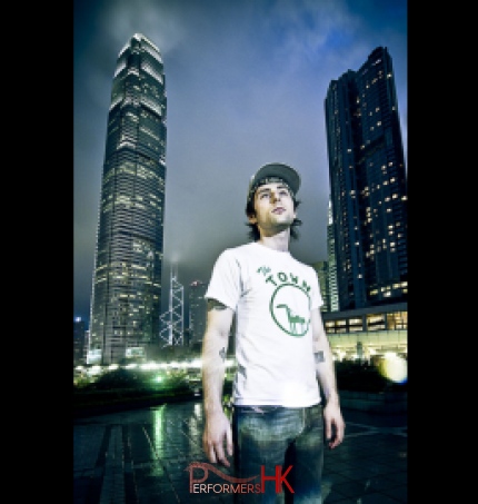 DJ Enzo and skyscrapers in Hong Kong promo shot