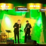 Four Line band musician in Hong Kong performing at a corporate fashion event