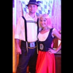 German dance dancers looking prepared for their performance at the Jockey Club Oktoberfest event. 