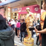 Living Statue performance at Causeway Bay on behalf of Pizza Hut.