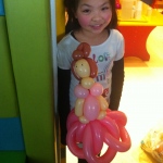 Walk around balloon artist made a Aurora balloon for a child at Hong Kong Aberdeen Marnia Club