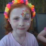 A rainbow face paint.