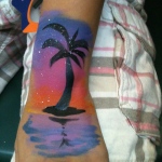 A sunset hand paint