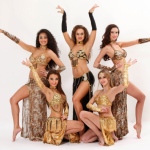 Bollywood Dance costumes in Gold.