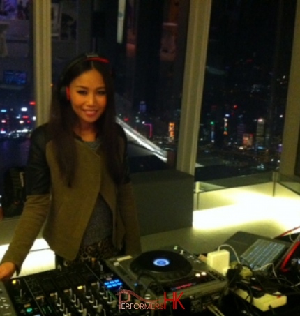 DJ Bezi and night view of Hong Kong