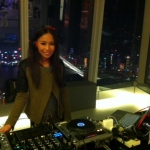 DJ Bezi spinning under the gorgeous night view of Hong Kong.