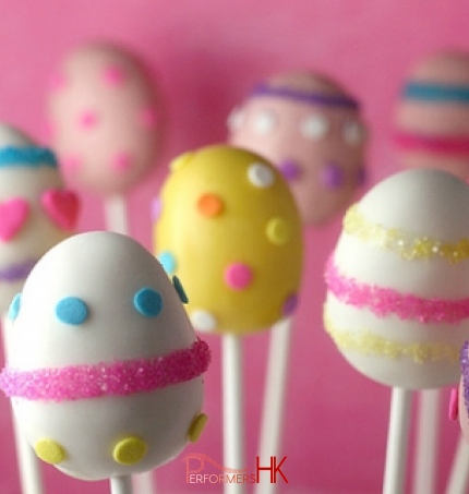 Lots decorated Easter egg crafts from the guests at a corporate Easter event in Hong Kong.