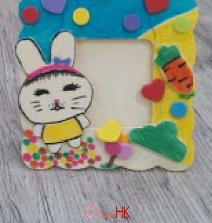A Easter bunny photo frame for the children at a Hong Kong corporate Ester function