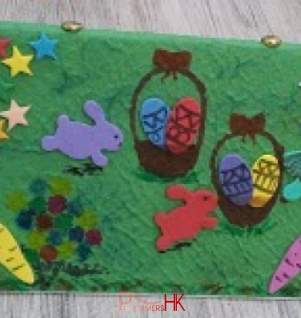 Easter craft picture with bunnie, eggs, stars and carrots