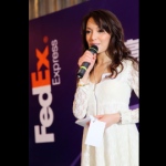 MC Sharika at a FedEx Express event. 