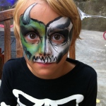 Skull face painting for Halloween event. 