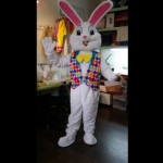 Easter Bunny mascot in our custom made costume.