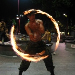 Fire Poi performance.