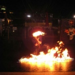 Fire performance at Ocean park Halloween event. 