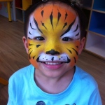 Tiger face paint.