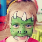 A little green monster face paint.