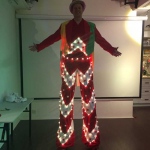 LED Candy Cane with Clown jacket.